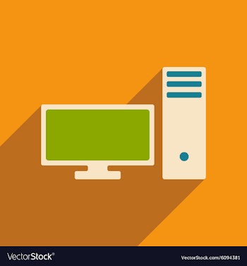 Flat with shadow icon and mobile applacation pc vector image