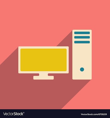 Flat with shadow icon and mobile applacation pc vector image