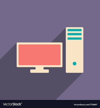 Flat with shadow icon and mobile applacation pc vector image