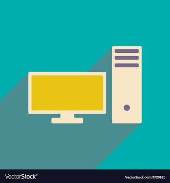 Flat with shadow icon and mobile applacation pc vector image