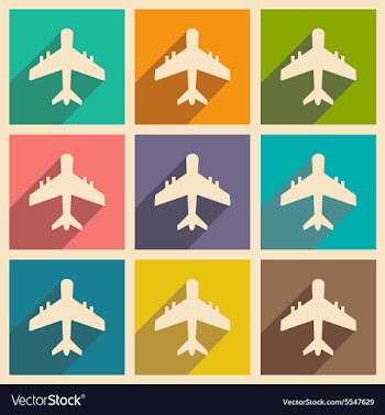 Flat with shadow icon and mobile applacation plane vector image