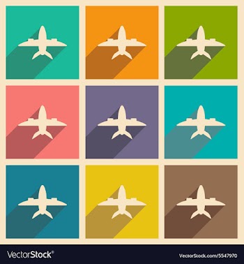 Flat with shadow icon and mobile applacation plane vector image