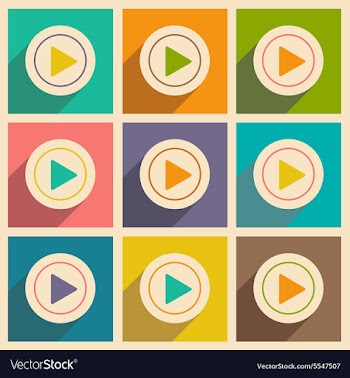 Flat with shadow icon and mobile applacation play vector image