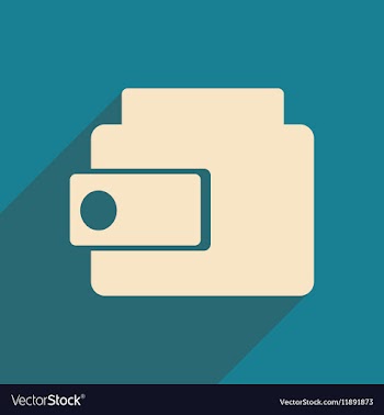 Flat with shadow icon and mobile applacation purse vector image