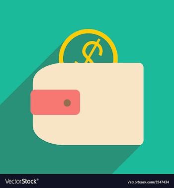 Flat with shadow icon and mobile applacation purse vector image