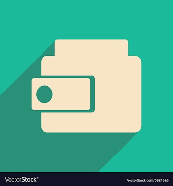 Flat with shadow icon and mobile applacation purse vector image