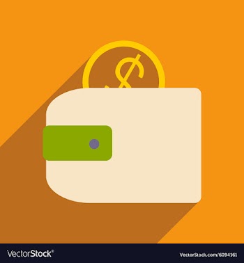 Flat with shadow icon and mobile applacation purse vector image