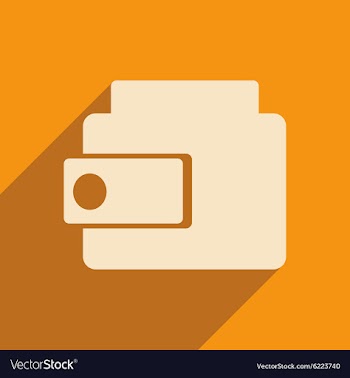 Flat with shadow icon and mobile applacation purse vector image
