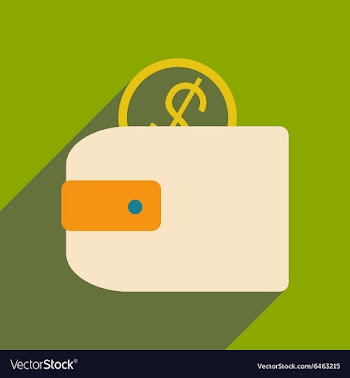 Flat with shadow icon and mobile applacation purse vector image
