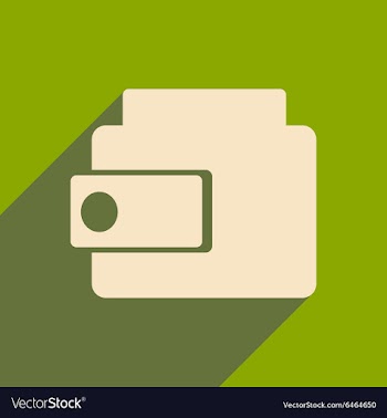 Flat with shadow icon and mobile applacation purse vector image