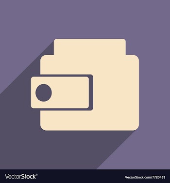 Flat with shadow icon and mobile applacation purse vector image