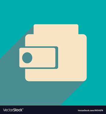 Flat with shadow icon and mobile applacation purse vector image