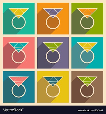 Flat with shadow icon and mobile applacation ring vector image