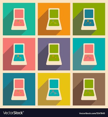 Flat with shadow icon and mobile applacation rings vector image