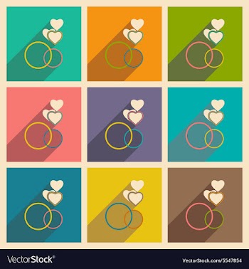 Flat with shadow icon and mobile applacation rings vector image