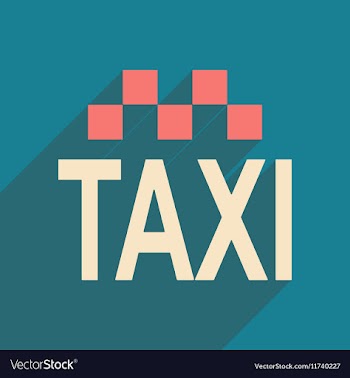 Flat with shadow icon and mobile applacation taxi vector image