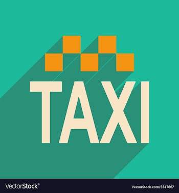 Flat with shadow icon and mobile applacation taxi vector image