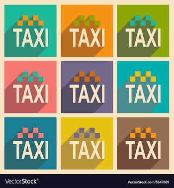 Flat with shadow icon and mobile applacation taxi vector image