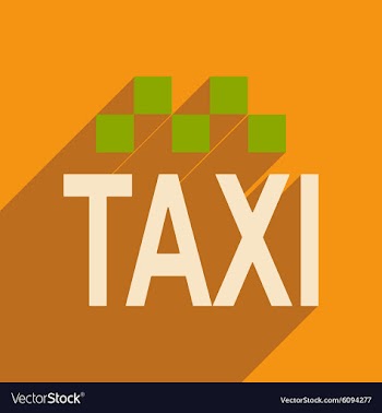 Flat with shadow icon and mobile applacation taxi vector image