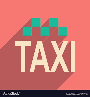 Flat with shadow icon and mobile applacation taxi vector image