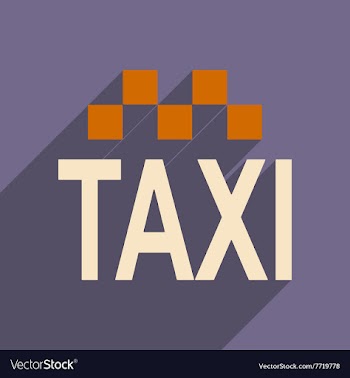 Flat with shadow icon and mobile applacation taxi vector image
