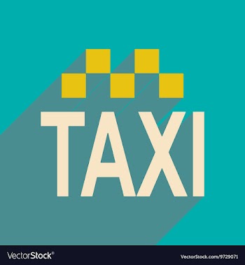 Flat with shadow icon and mobile applacation taxi vector image