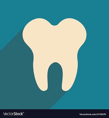 Flat with shadow icon and mobile applacation teeth vector image