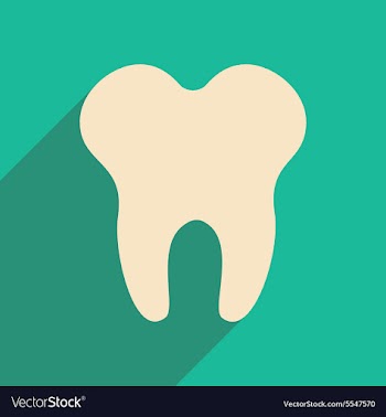 Flat with shadow icon and mobile applacation teeth vector image