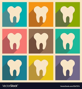 Flat with shadow icon and mobile applacation teeth vector image