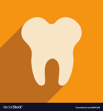 Flat with shadow icon and mobile applacation teeth vector image