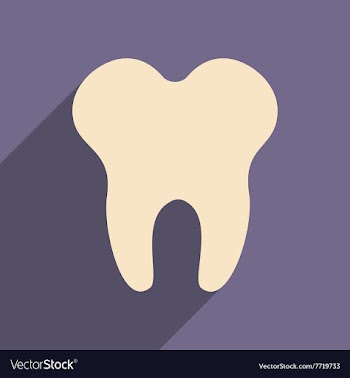 Flat with shadow icon and mobile applacation teeth vector image