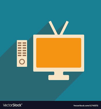 Flat with shadow icon and mobile applacation tv vector image