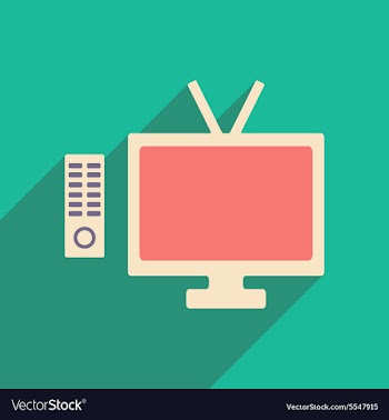 Flat with shadow icon and mobile applacation tv vector image