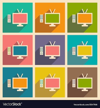 Flat with shadow icon and mobile applacation tv vector image