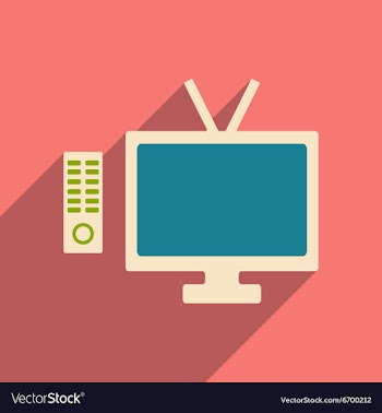 Flat with shadow icon and mobile applacation tv vector image