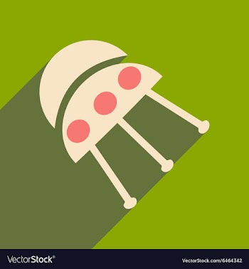 Flat with shadow icon and mobile applacation UFO vector image