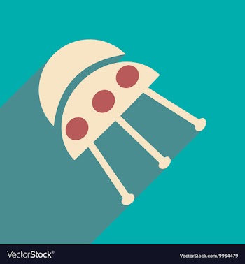 Flat with shadow icon and mobile applacation UFO vector image