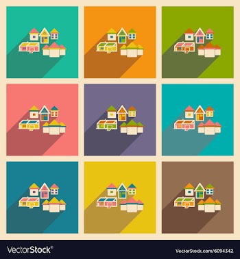 Flat with shadow icon and mobile applacation vector image