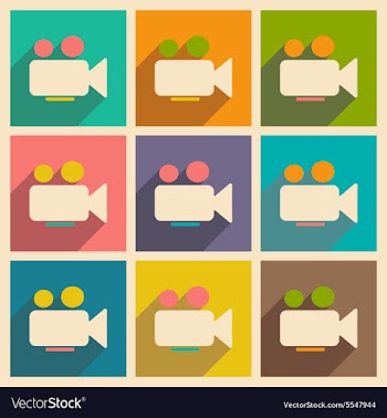 Flat with shadow icon and mobile applacation video vector image