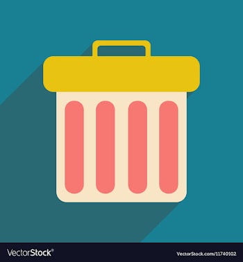 Flat with shadow icon and mobile applacation waste vector image