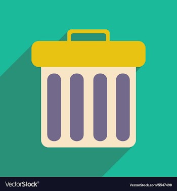 Flat with shadow icon and mobile applacation waste vector image