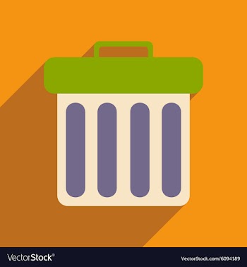 Flat with shadow icon and mobile applacation waste vector image
