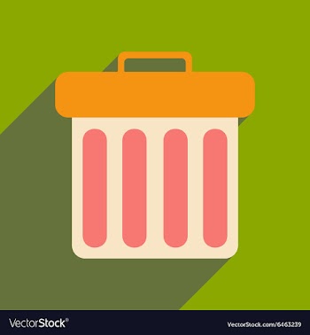 Flat with shadow icon and mobile applacation waste vector image
