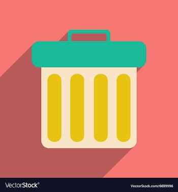 Flat with shadow icon and mobile applacation waste vector image