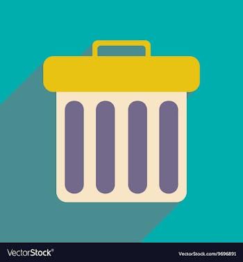 Flat with shadow icon and mobile applacation waste vector image