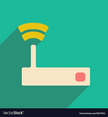 Flat with shadow icon and mobile applacation wifi vector image