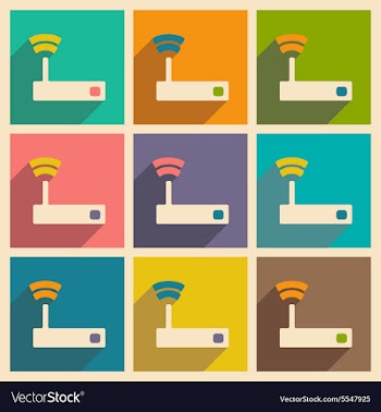 Flat with shadow icon and mobile applacation wifi vector image