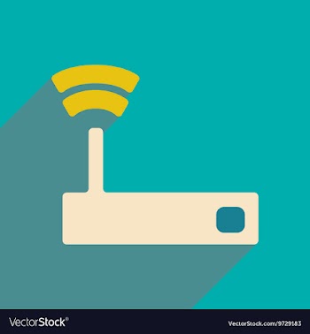 Flat with shadow icon and mobile applacation wifi vector image