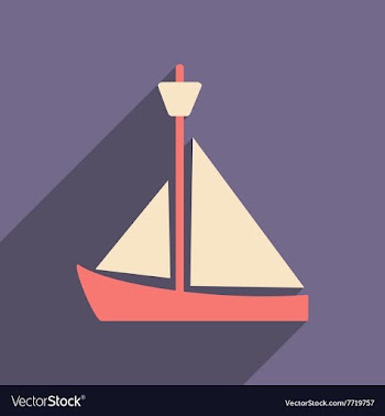 Flat with shadow icon and mobile applacation yacht vector image
