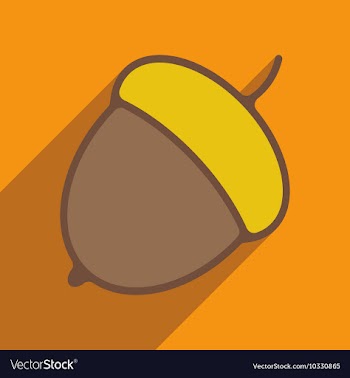 Flat with shadow icon and mobile application acorn vector image